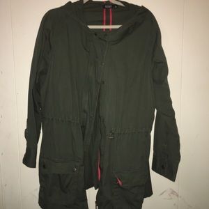 Army green trench coat